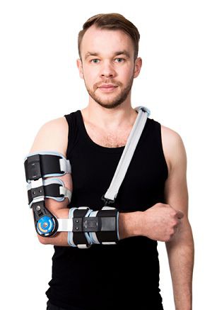 Postoperativní loketní ortéza se smyčkou
